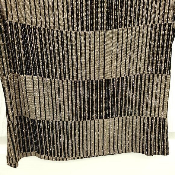 VTG 90s Xscape Shimmer Stretch Gold/Black Sleeveless Shell Top M - Picture 9 of 12